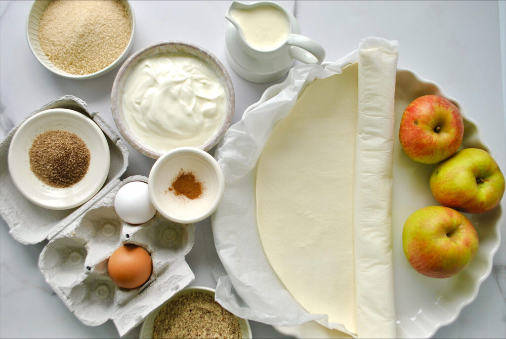 Zutaten für Apfel Tarte Blätterteig Rezept