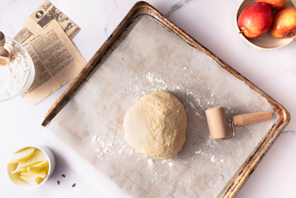 Apfelkuchen vom Blech mit Hefeteig - Zubereitung Hefeteig