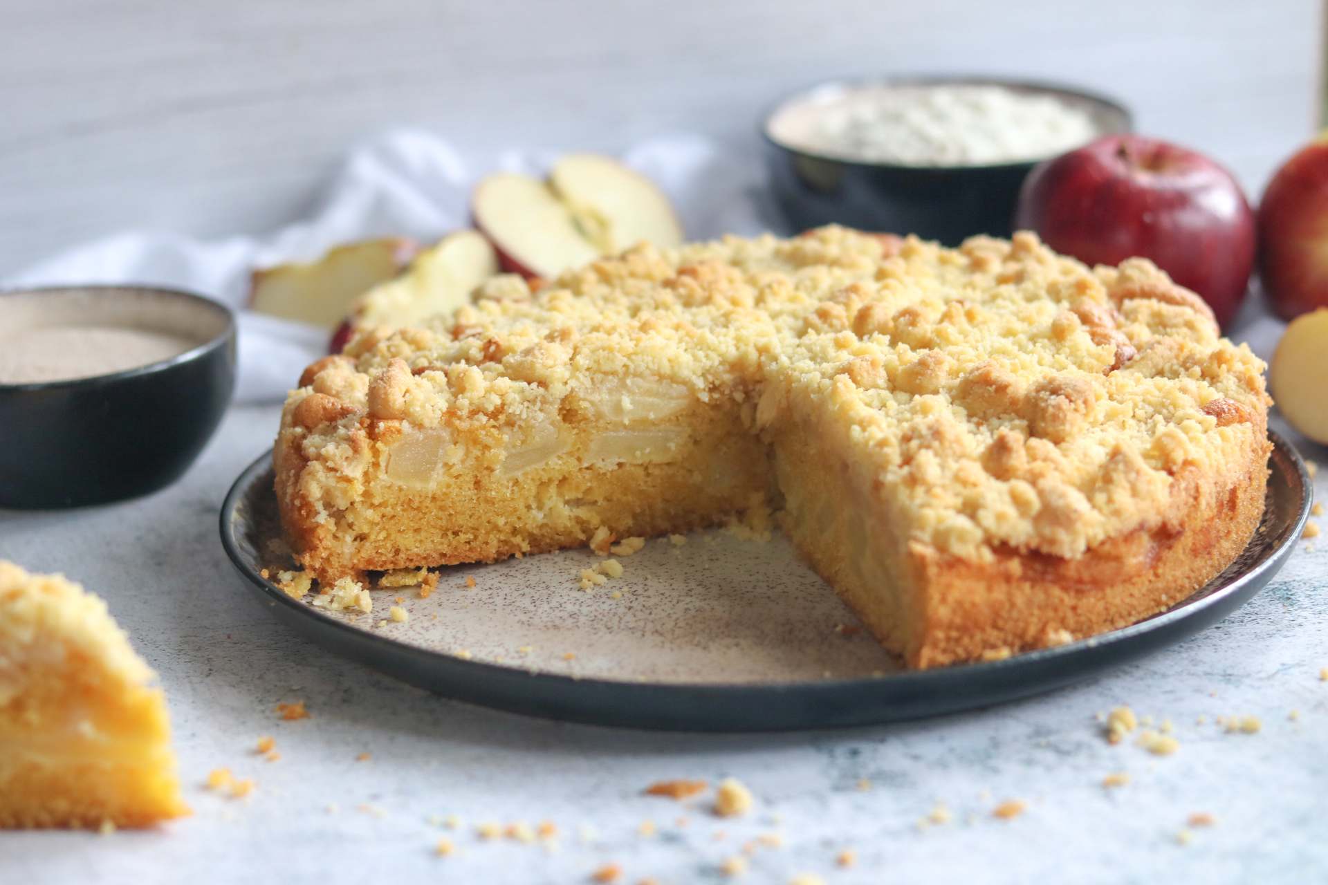 apfelstreuselkuchen mit rührteig