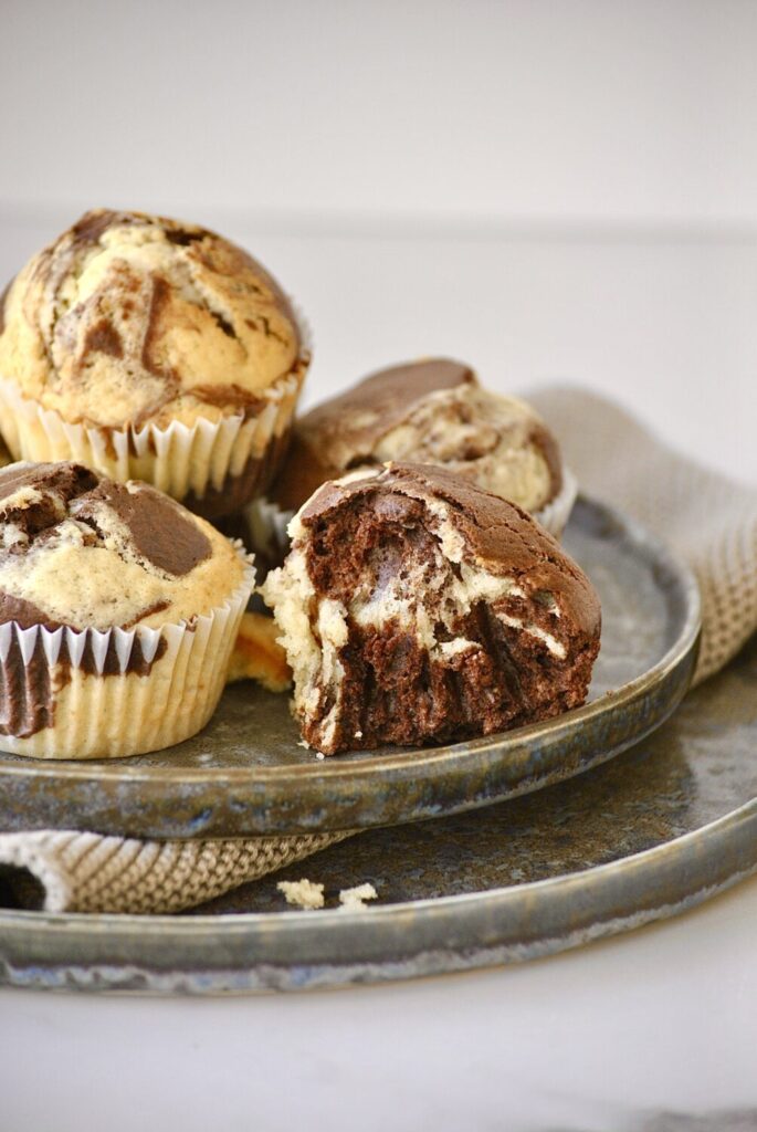 einfache Marmor Muffins