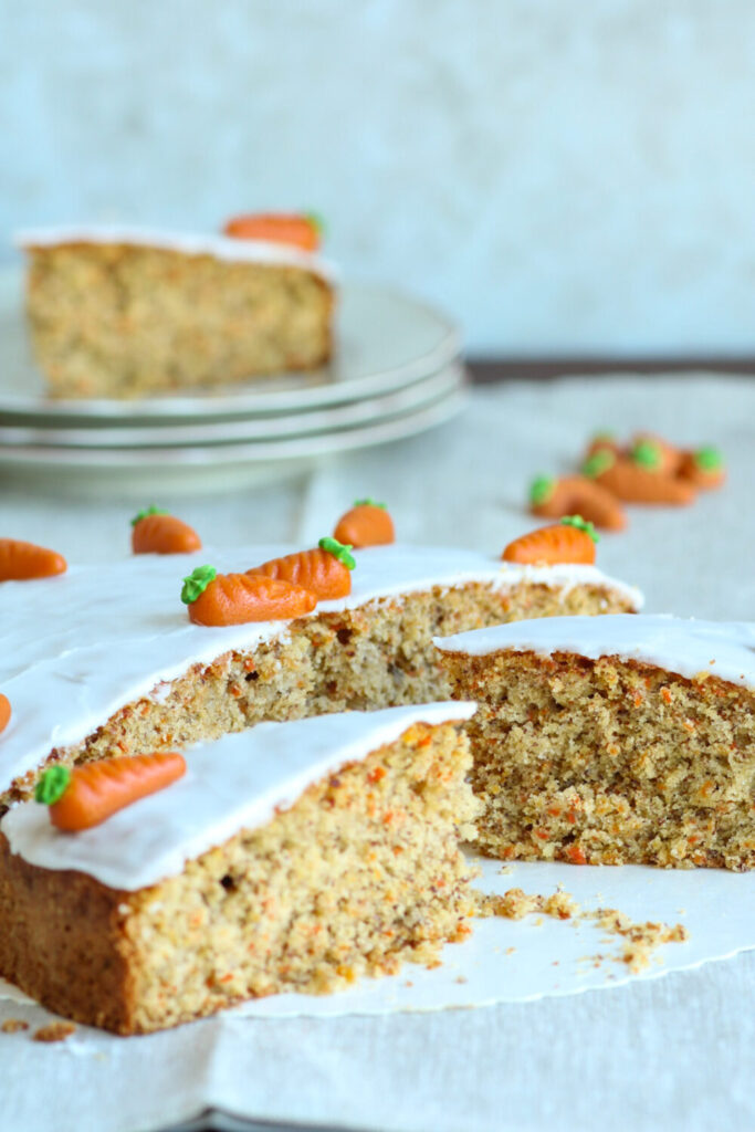 Möhrenkuchen saftig Anschnitt