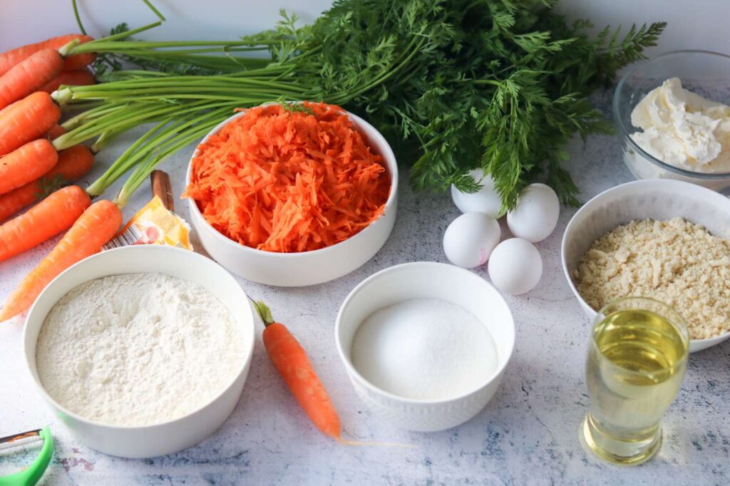 Zutaten für Carrot Cake mit Frosting