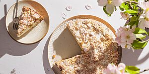 Quarkkuchen mit Rhabarber