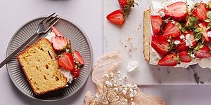 Zitronen Kuchen mit Erdbeeren