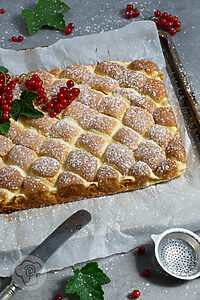 Steppdeckenkuchen mit Johannisbeeren vom Blech
