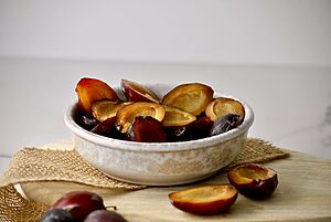 Zwetschgen für Zwetschgenkuchen vom Blech