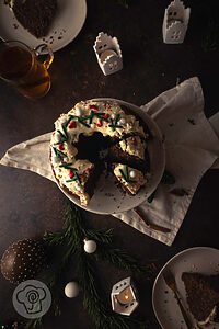 Apfel Zimt Kuchen mit Deko