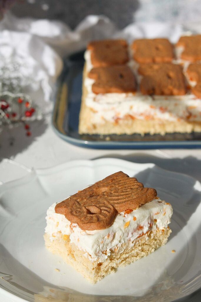 Spekulatius Schnitten mit Mandarinen Quark Creme