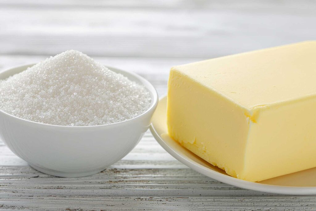 Butter und Zucker