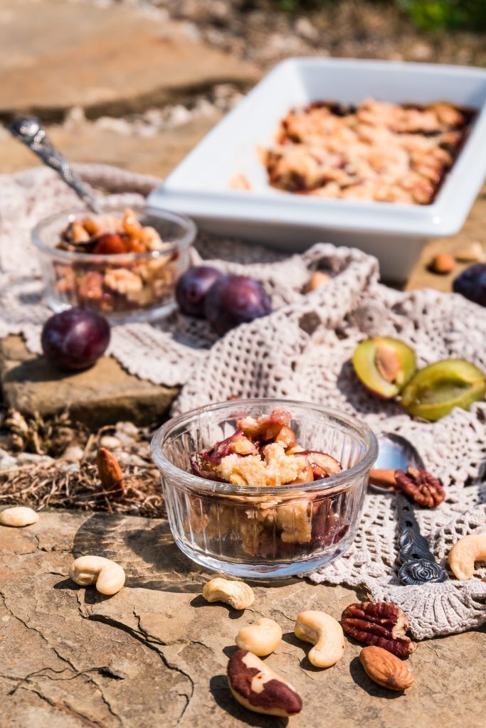 Einfaches  Zwetschgen Crumble Rezept