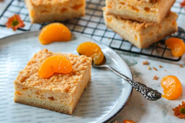 Mandarinen Schmand Streuselkuchen vom Blech