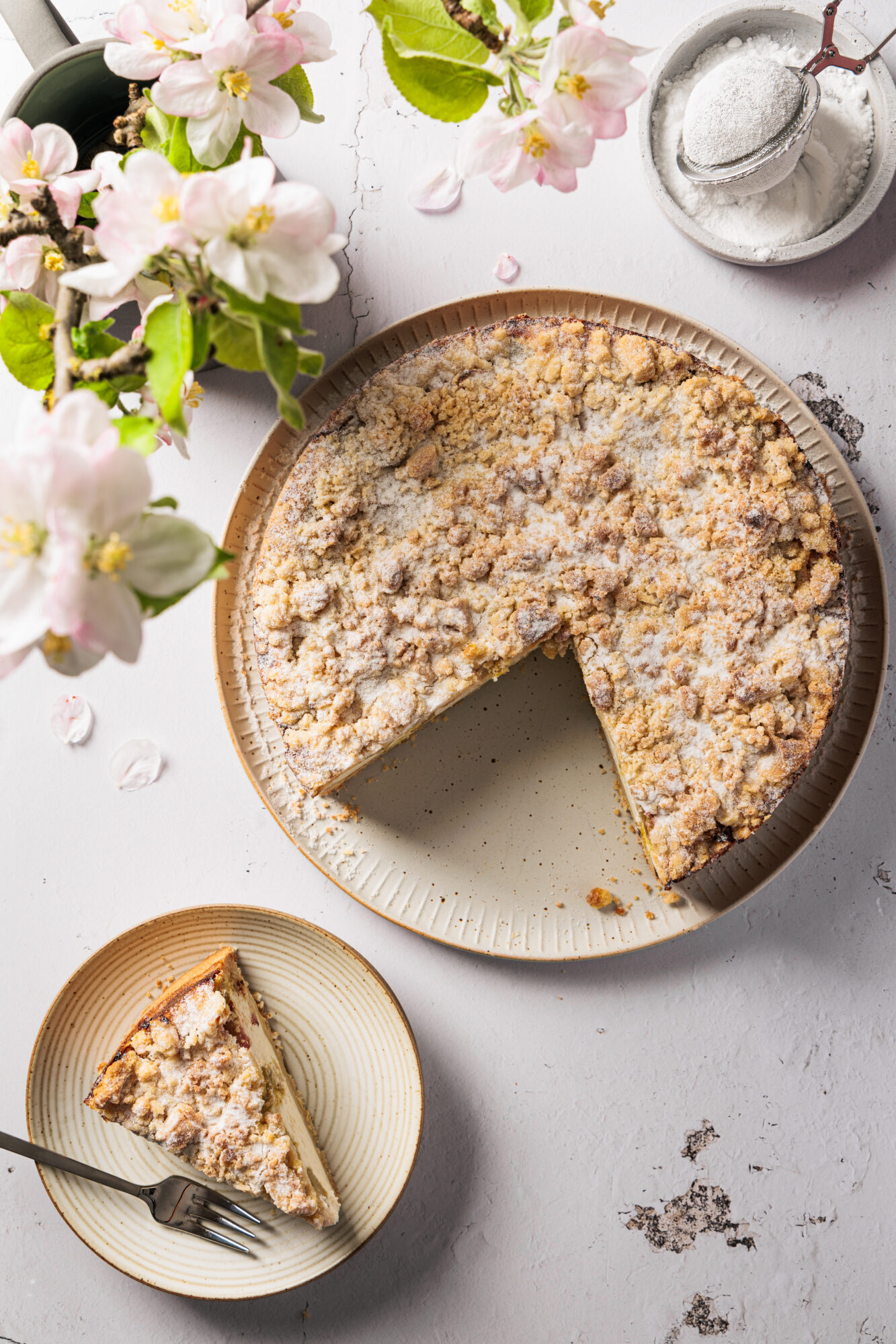 Quarkkuchen mit Rhabarber