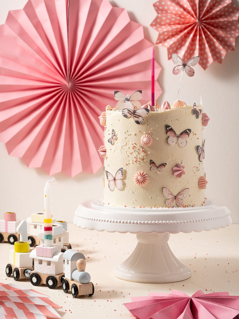 Schmetterlingstorte als Geburtstagstorte für Mädchen