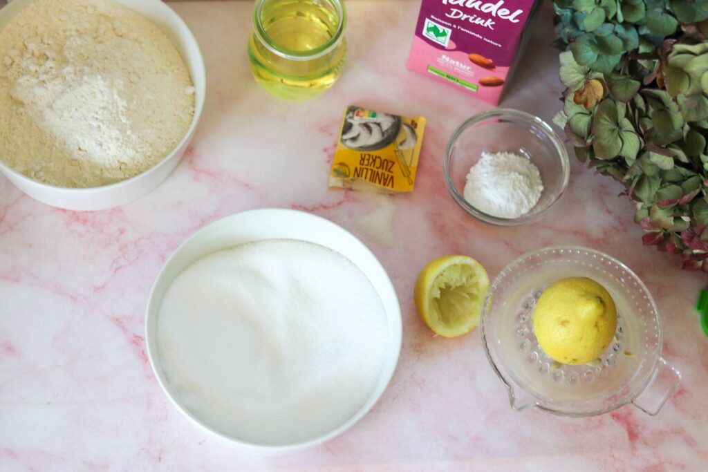 Zutaten für Veganer Zitronenkuchen