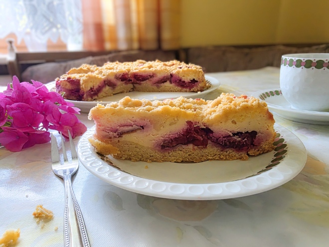 Omas Zwetschgen Käsekuchen mit Streusel